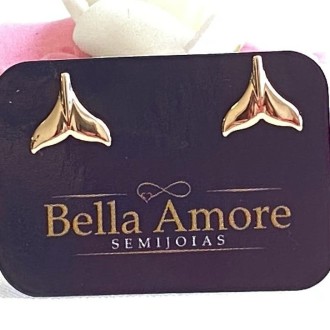 Detalhes do produto Brinco Cauda de Sereia Folheado a Ouro