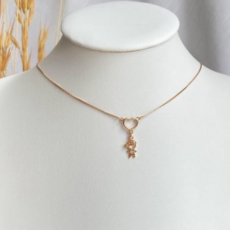 Detalhes do produto Gargantilha Canga Coração 1 Menino Cravejado com Zircônia Folheado a Ouro