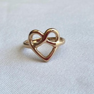 Detalhes do produto Anel Coração Infinito Folheado a Ouro