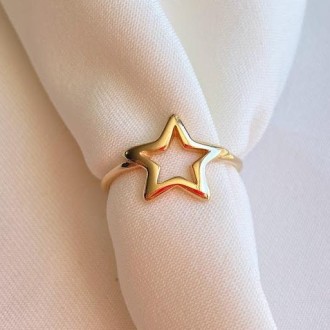Detalhes do produto Anel Estrela Folheado Ouro 18K