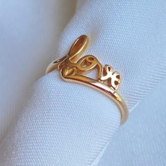 Detalhes do produto Anel Love Folheado a Ouro
