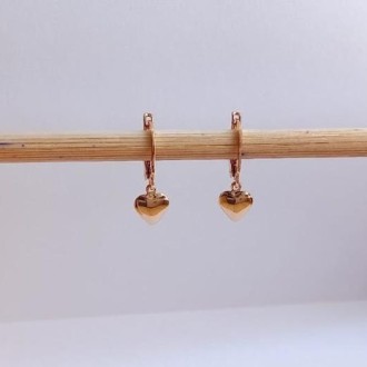 Detalhes do produto Brinco Argola Infantil Coração Folheada a Ouro