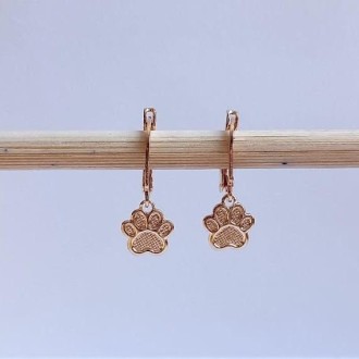 Detalhes do produto Brinco Argola Infantil Patinha Pet Folheado a Ouro