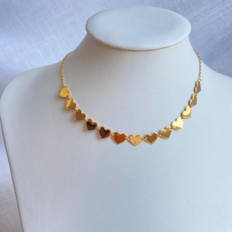 Detalhes do produto Choker Corações Folheado a Ouro