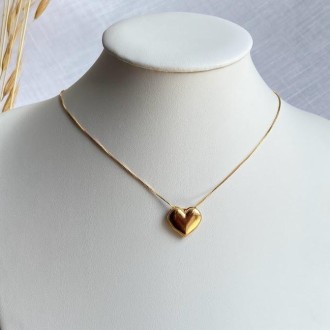 Detalhes do produto Gargantilha Coração Liso Folheado a Ouro