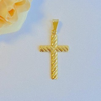 Detalhes do produto Pingente Cruz Trabalhada Folheada a Ouro