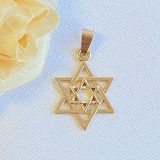 Detalhes do produto Pingente Estrela de Davi Folheado a Ouro