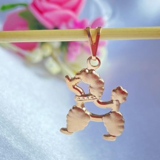 Detalhes do produto Pingente Pet Cachorro Poodle 16mm Folheado a Ouro