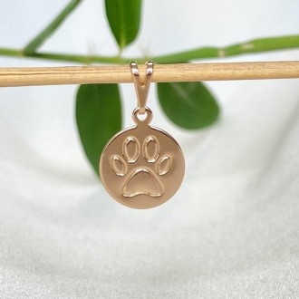 Detalhes do produto Pingente Pet Medalha Patinha 12mm Folheado a Ouro