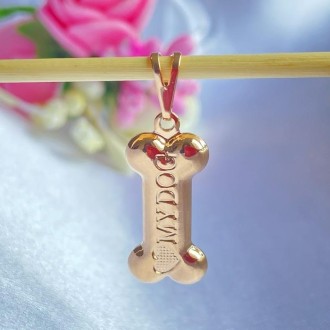 Detalhes do produto Pingente Pet Osso MY DOG 18mm Folheado a Ouro