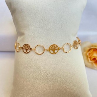 Detalhes do produto Pulseira Árvore da Vida Folheada a Ouro