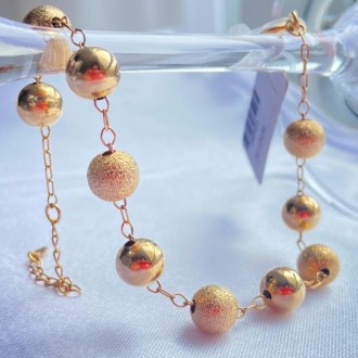 Detalhes do produto Pulseira Dez Bolas 8mm Lisa e Craquelada Folheada a Ouro
