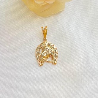 Detalhes do produto Pingente Country Cavalo com Ferradura Folheado a Ouro