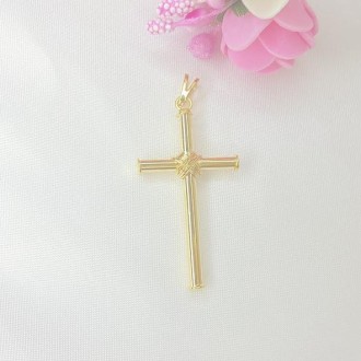 Detalhes do produto Pingente Cruz Amarrada Folheado a Ouro