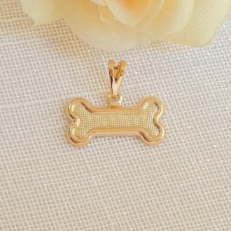 Detalhes do produto Pingente Pet Osso Borda Lisa Folheado a Ouro