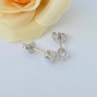 Detalhes do produto Brinco Solitário Zircônia 4mm Folheada a Rhodium Branco