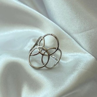 Detalhes do produto Anel Geometrico Elos Folheado a Rhodium Branco
