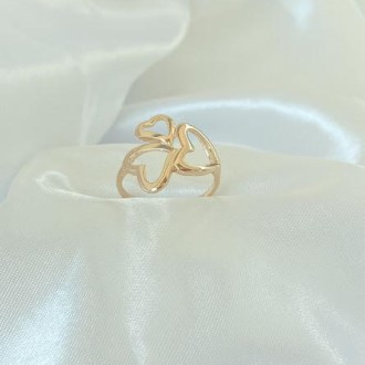 Detalhes do produto Anel Corações Folheado a Ouro 18K