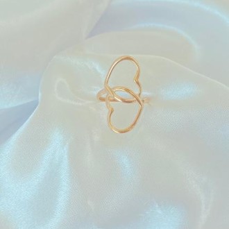 Detalhes do produto Anel Maxi Corações Folheado a Ouro 18K