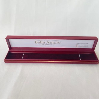 Detalhes do produto Estojo Porta Pulseira Vermelho Bordo 216x0,43x0,23 mm