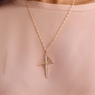 Detalhes do produto Gargantilha FÉ, Cravejados com Zircônias, Folheado a Ouro 18K