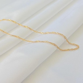 Detalhes do produto Corrente Singapura Tamanho Aprox. 40cm, Folheada a Ouro 18K