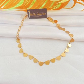 Detalhes do produto Pulseira Chapa Lisa Coração Folheada a Ouro 18K