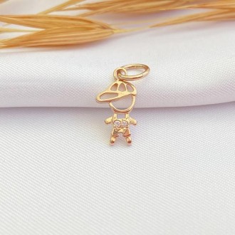 Detalhes do produto Pingente Menino Cravejado Zircônias, Folheado a Ouro 18K