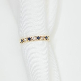 Detalhes do produto Anel Aparador Cristal Preto Folheado a Ouro 18K