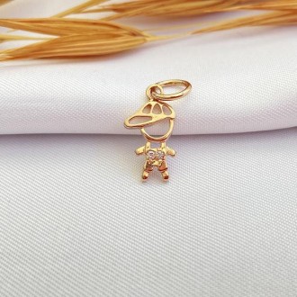 Detalhes do produto Pingente Menino Cravejado Zircônias, Folheado a Ouro 18K
