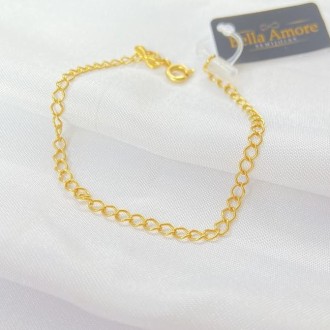 Detalhes do produto Pulseira Infantil Maculina Folheada a Ouro 18K