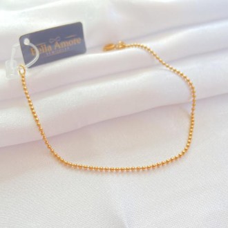 Detalhes do produto Pulseira Micro Bolinhas Folheada a Ouro 18K