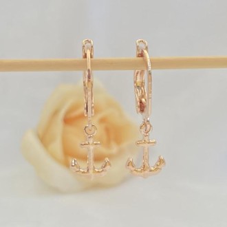 Detalhes do produto Brinco Argola Infantil Âncora Folheado a Ouro 18K
