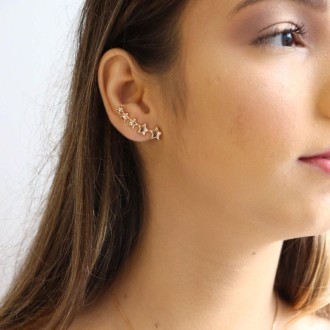 Detalhes do produto Brinco Ear Cuff Estrela Folheado a Ouro 18K