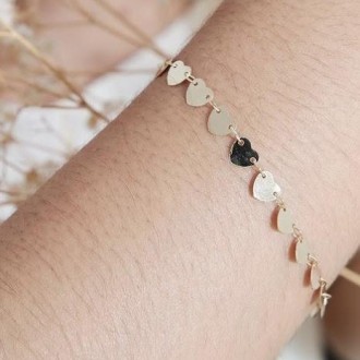 Detalhes do produto Pulseira Chapa Lisa Coração Folheada a Ouro 18K