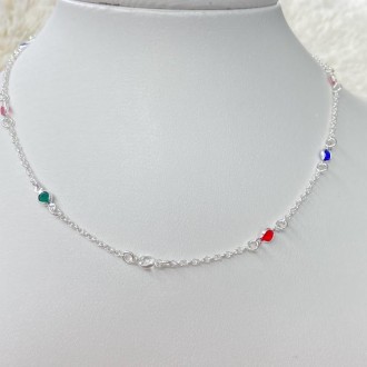 Detalhes do produto Gargantilha Choker de Zircônias Color Prata 925
