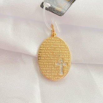 Detalhes do produto Pingente PAI NOSSO Cravejado Zircônias Folheado a Ouro 18K