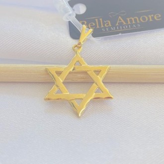 Detalhes do produto Pingente Estrela de Davi Folheado a Ouro 18K