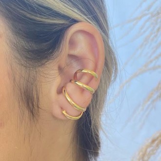 Detalhes do produto Brinco Ear Hook Folheado a Ouro 18K