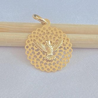 Detalhes do produto Pingente Pequeno Mandala Espirito Santo, Folheado a Ouro 18K