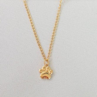 Detalhes do produto Gargantilha Pet Infantil Patinha, Folheado a Ouro 18k