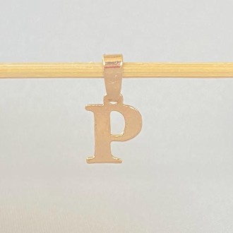 Detalhes do produto Pingente Letras P Tamanho Aprox. 1cm, Folheado a Ouro 18K