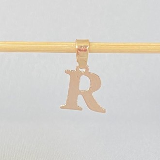 Detalhes do produto Pingente Letras R Tamanho Aprox. 1cm, Folheado a Ouro 18K