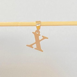 Detalhes do produto Pingente Letras X Tamanho Aprox. 1cm, Folheado a Ouro 18K