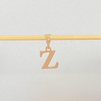 Detalhes do produto Pingente Letras Z Tamanho Aprox. 1cm, Folheado a Ouro 18K