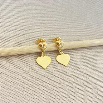 Detalhes do produto Brinco Infantil Coração e Zircônia, Folheada a Ouro 18K