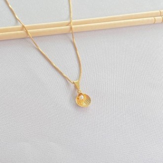 Detalhes do produto Gargantilha Concha com Pérola, Folheada a Ouro 18K