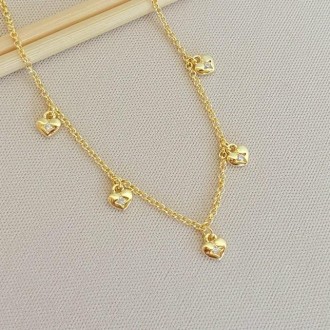 Detalhes do produto Gargantilha Infantil Coração e Zircônia, Folheada a Ouro 18K