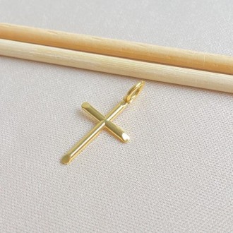 Detalhes do produto Pingente Cruz Palito Folheada a Ouro 18K