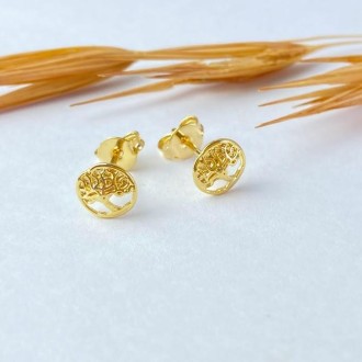 Detalhes do produto Brinco Arvore da Vida Folheado a Ouro 18K